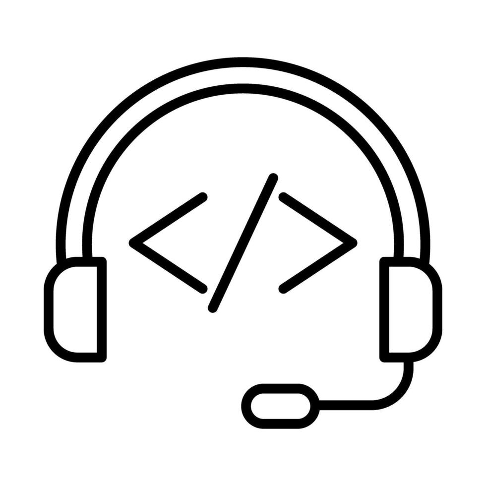 Call Center Software Line Icon Design vector