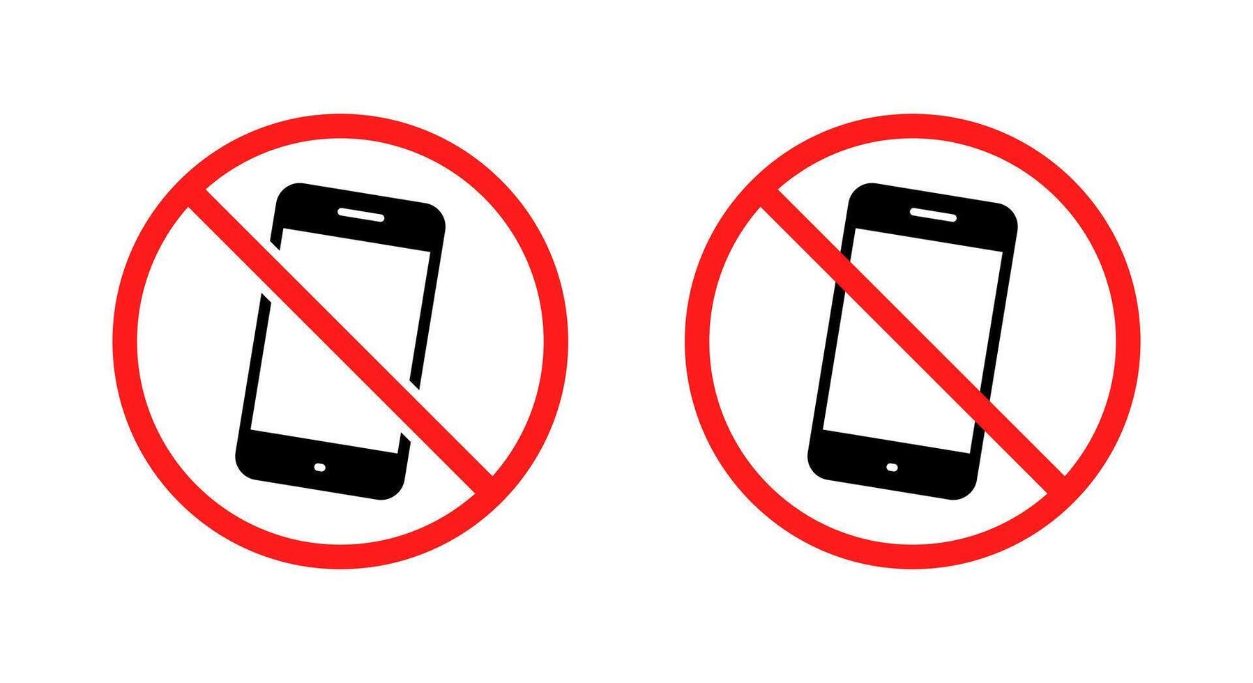 Mobile phone prohibition area icon in generic design. No smartphone zone sign symbol vector