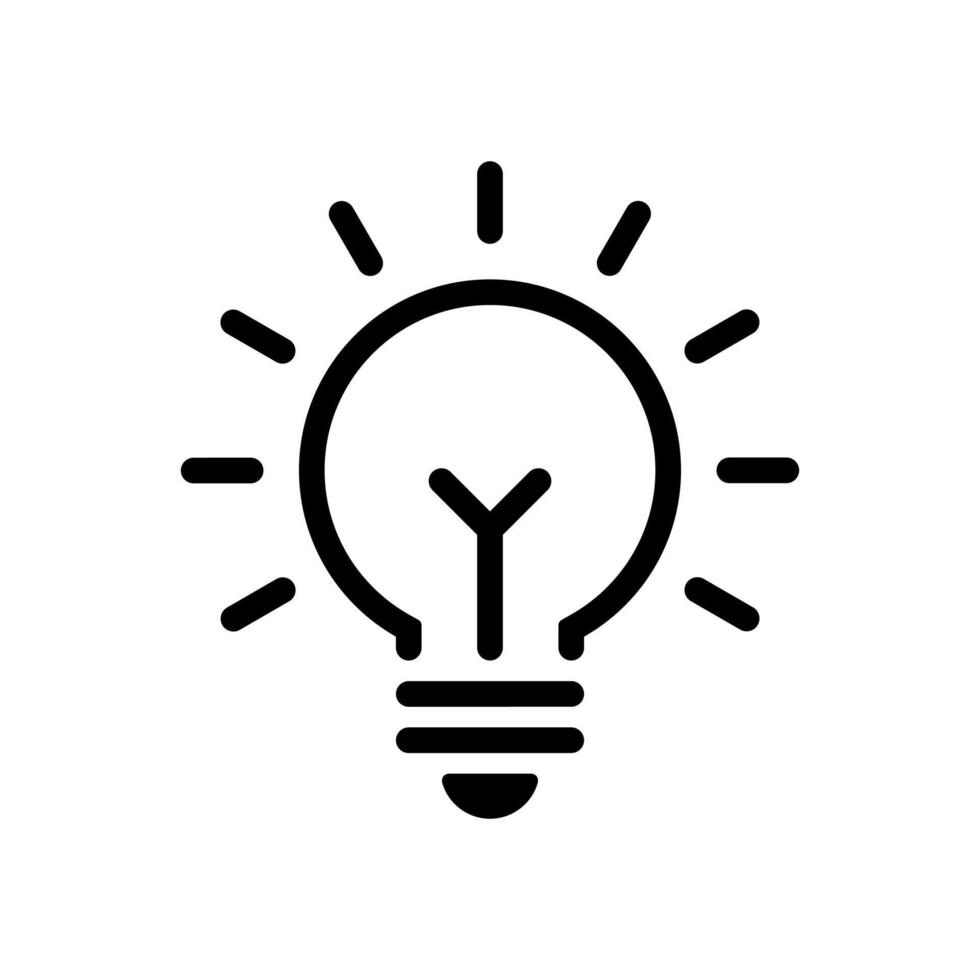 Light bulb, lamp outline icon. Insight, idea sign symbol vector