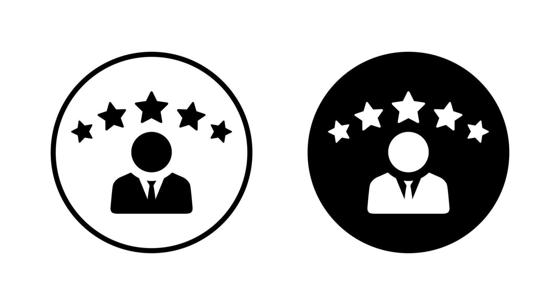 Employee rating with five star icon. Worker reputation sign symbol vector