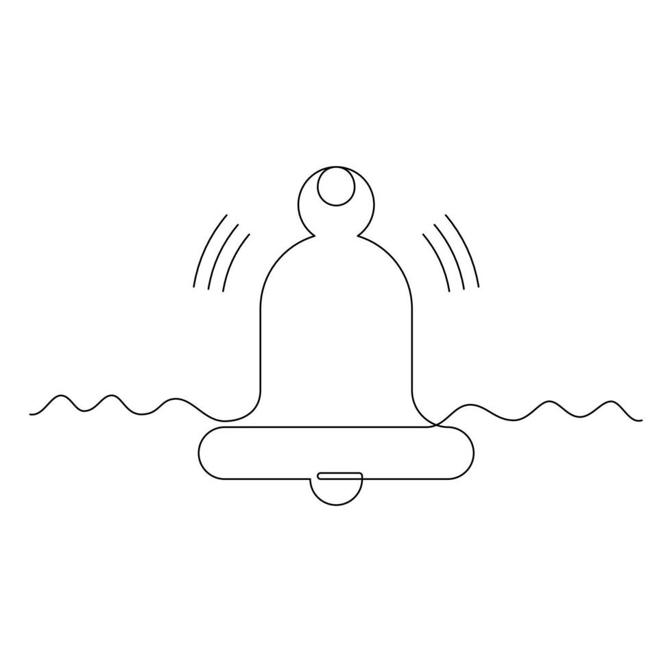 one line art classic bell illustration. line art, one continuous line, simple, hand drawn and sketch style. for icons, symbols, signs or logos vector