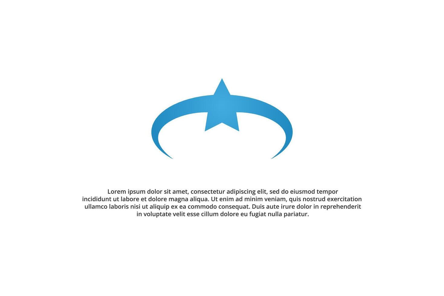 shooting star and ring minimal logo vector