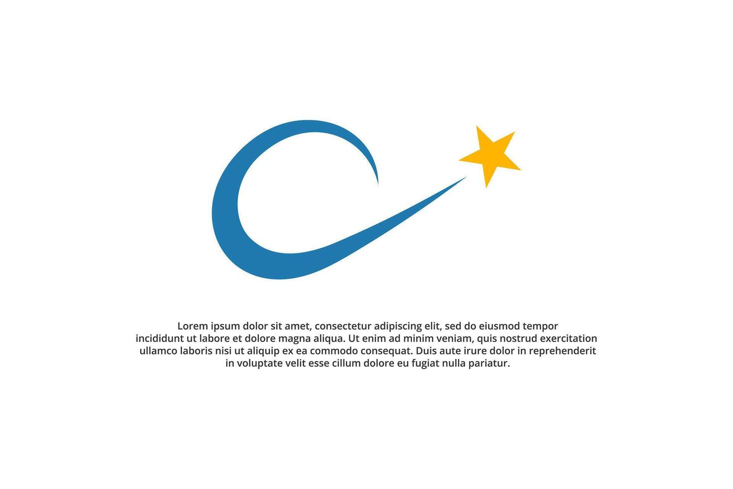 letter c and shooting star logo design vector