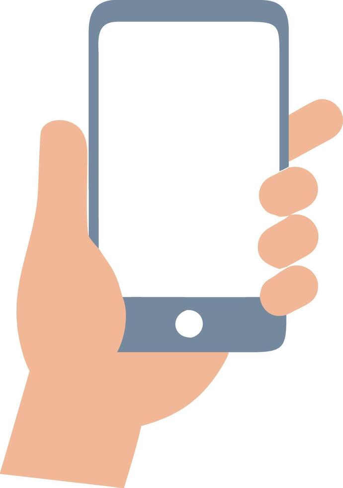 hand holding a smart phone illustration vector