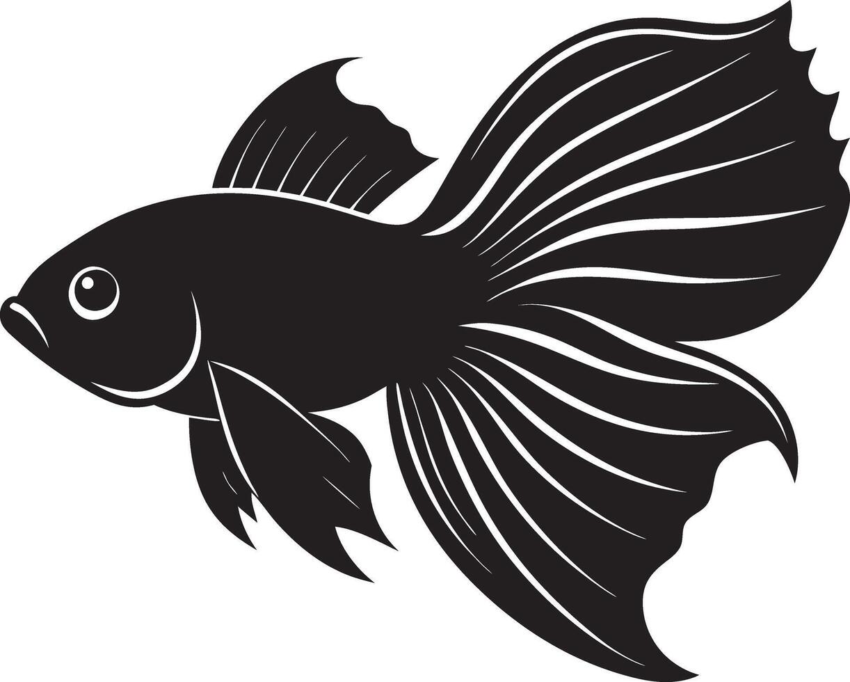 a black and white fish on a white background vector