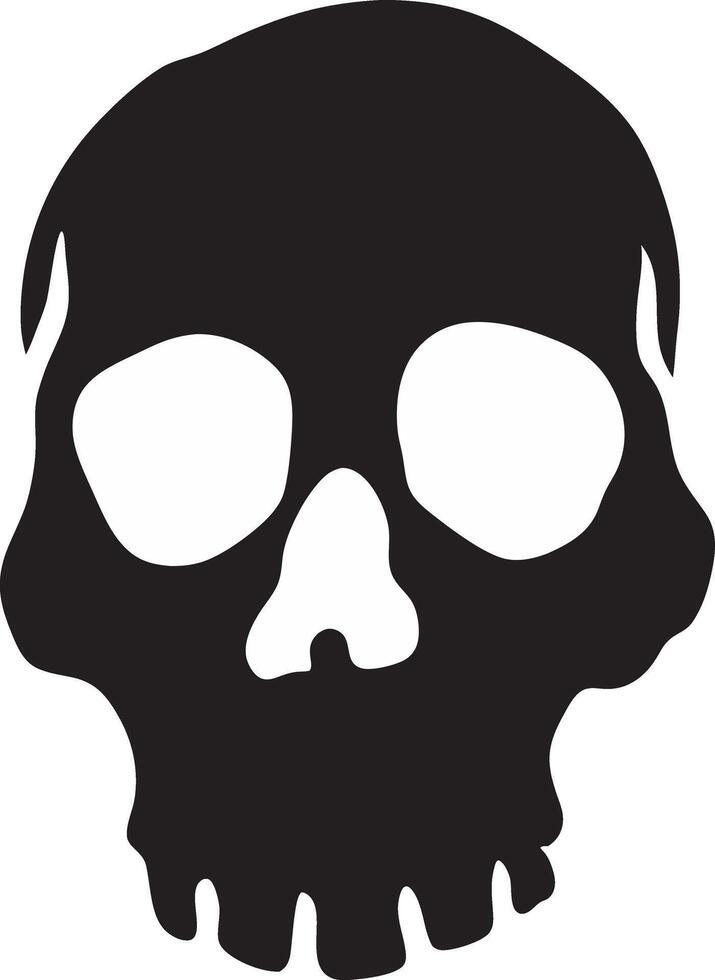 a black and white skull with a white face vector