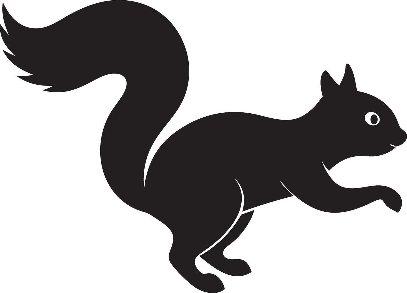 a black squirrel is standing on its hind legs vector
