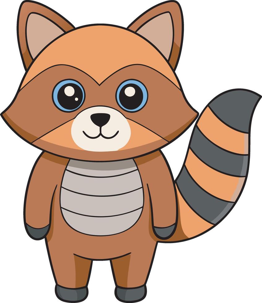 a cartoon raccoon with blue eyes and a big nose vector