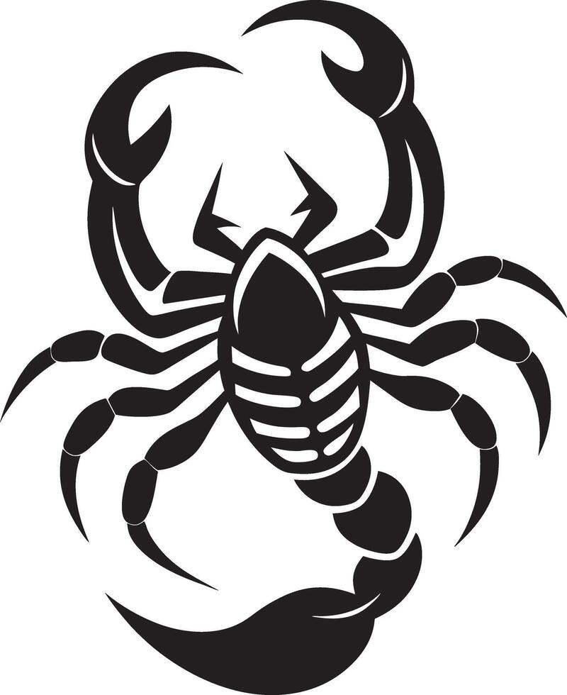 a scorpion is shown in a black and white design vector