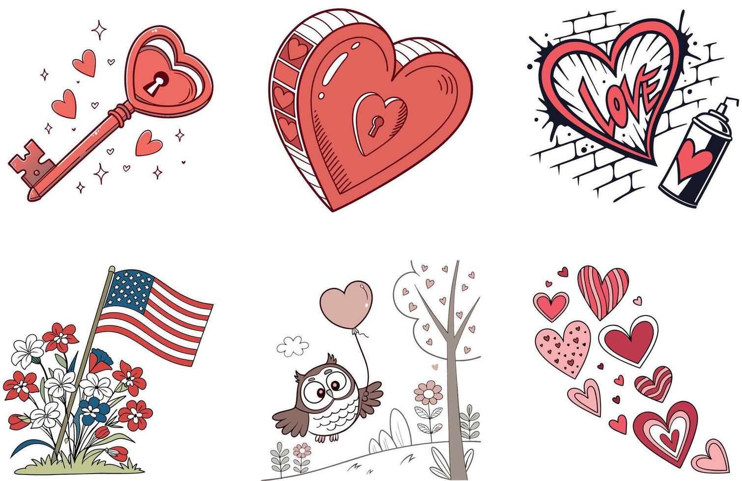 Captivating Valentine Bundle - A Romantic Collection Illustrations vector