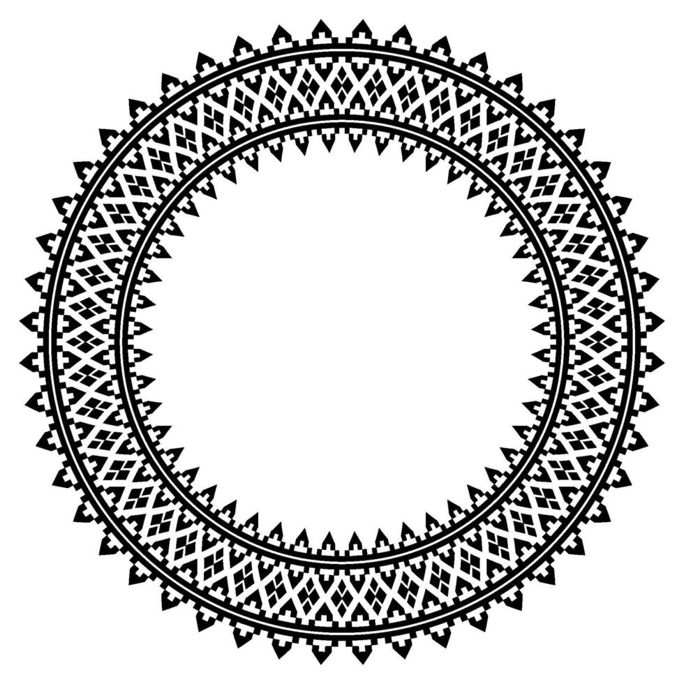 Seamless Tribal Frame Pattern for Fabric. vector
