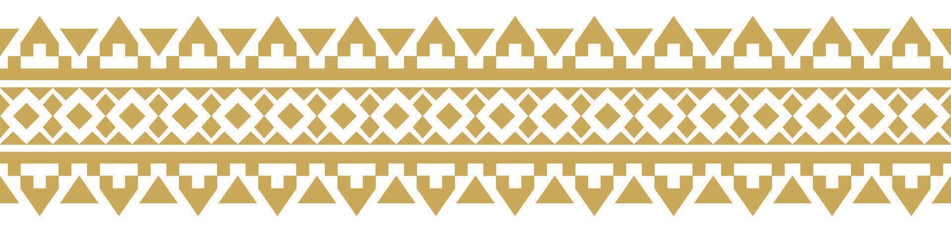 Boho Geometric Gold Pattern and Border Design. vector