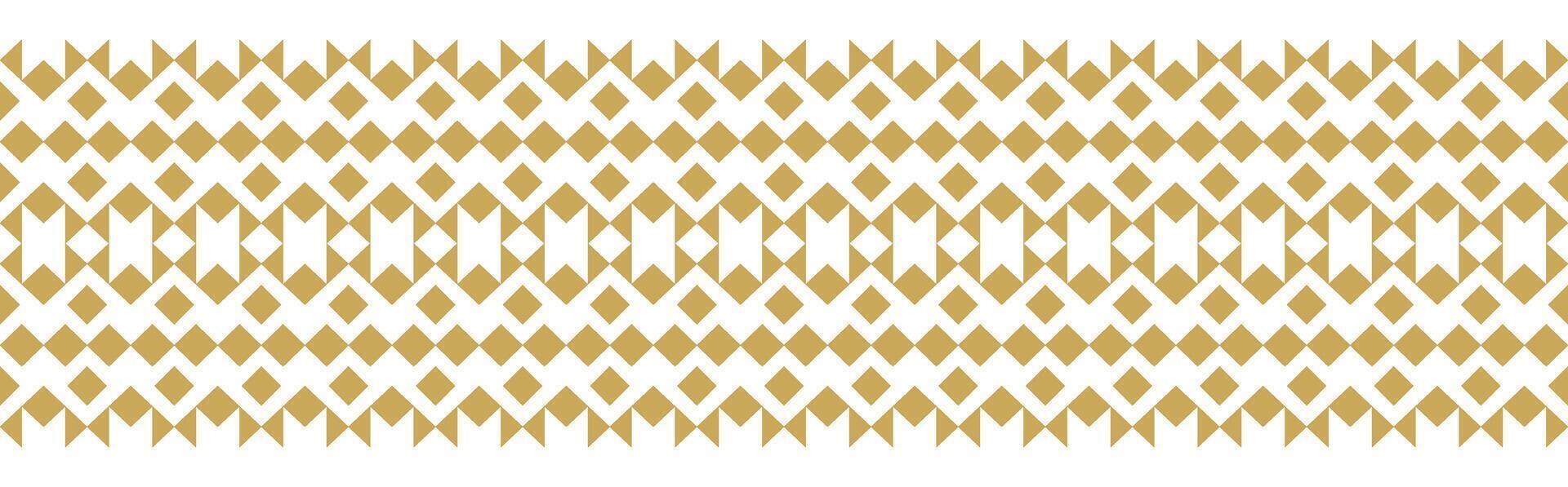 Geometric Border Design in Gold Tribal and Ethnic Textile Idea. vector