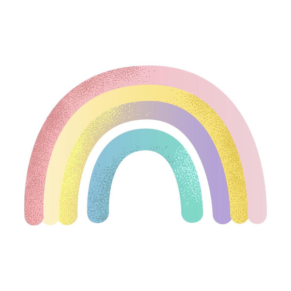 Cute rainbow in watercolor style. Hand drawn spring element. Design for birthday invitation, baby shower, poster, nursery. vector