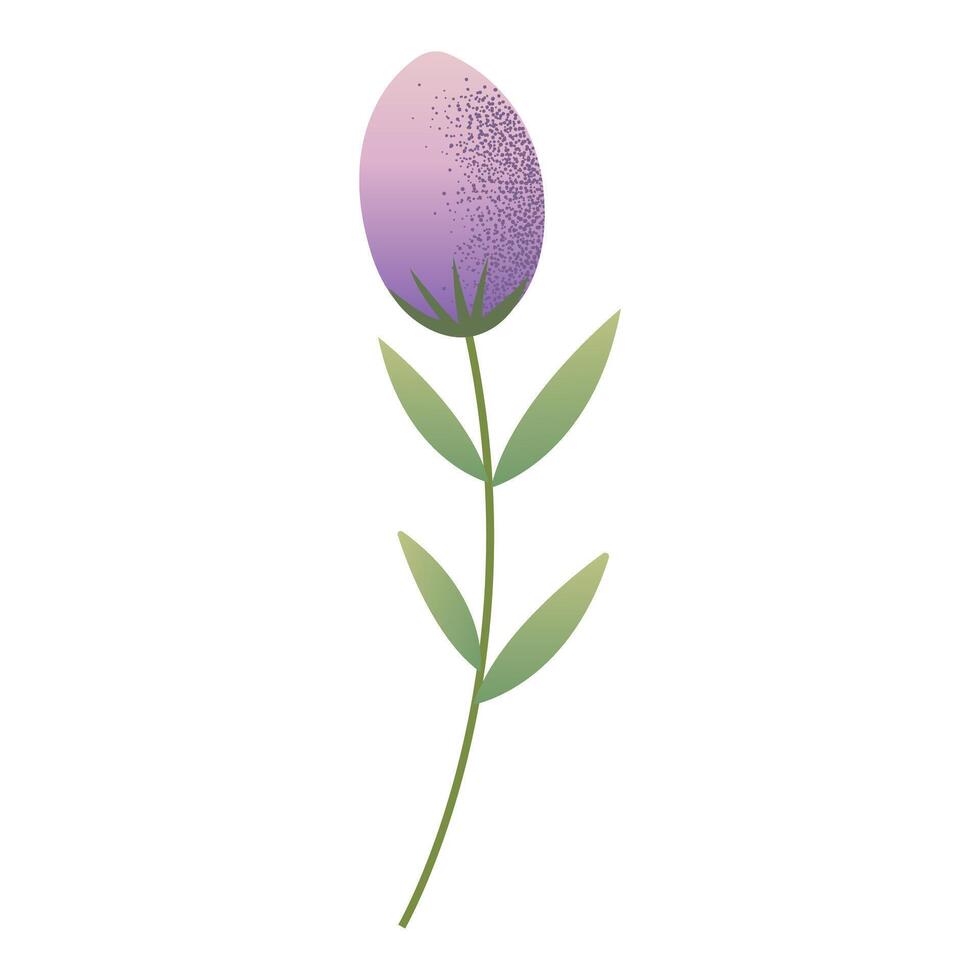 Delicate hand drawn purple bud. Spring flower in watercolor style. vector