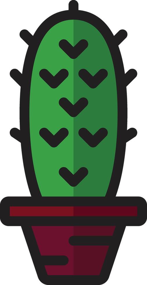 Green cactus in a pot vector