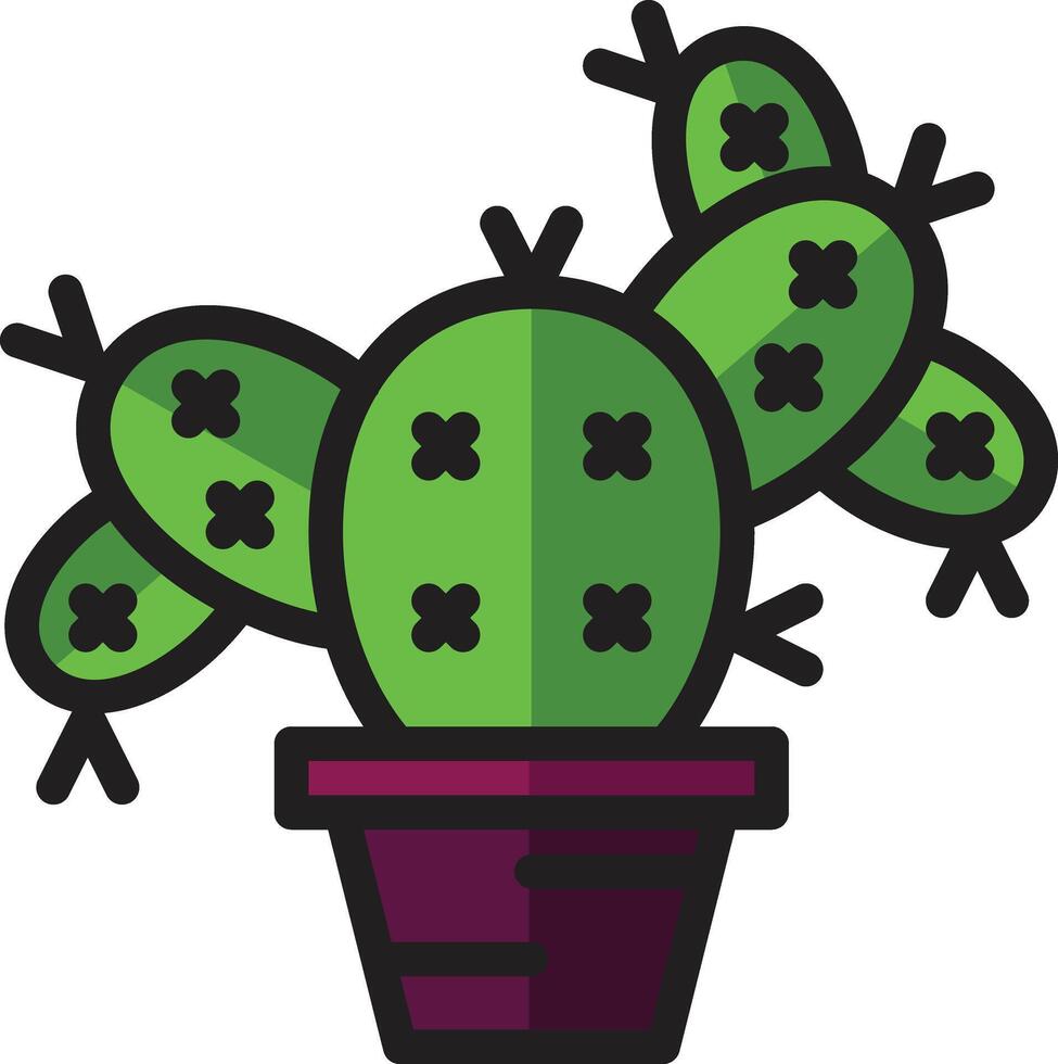 Green cactus icon vector