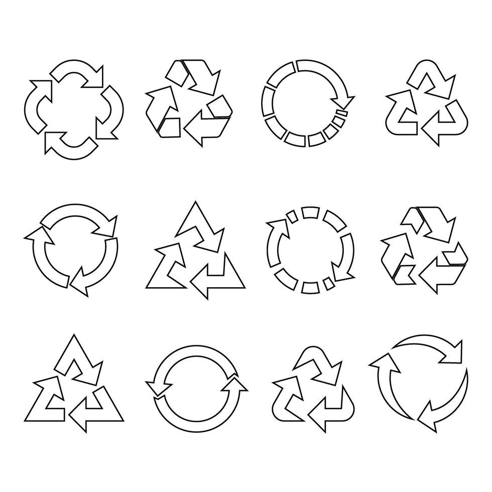 recycle icon set vector