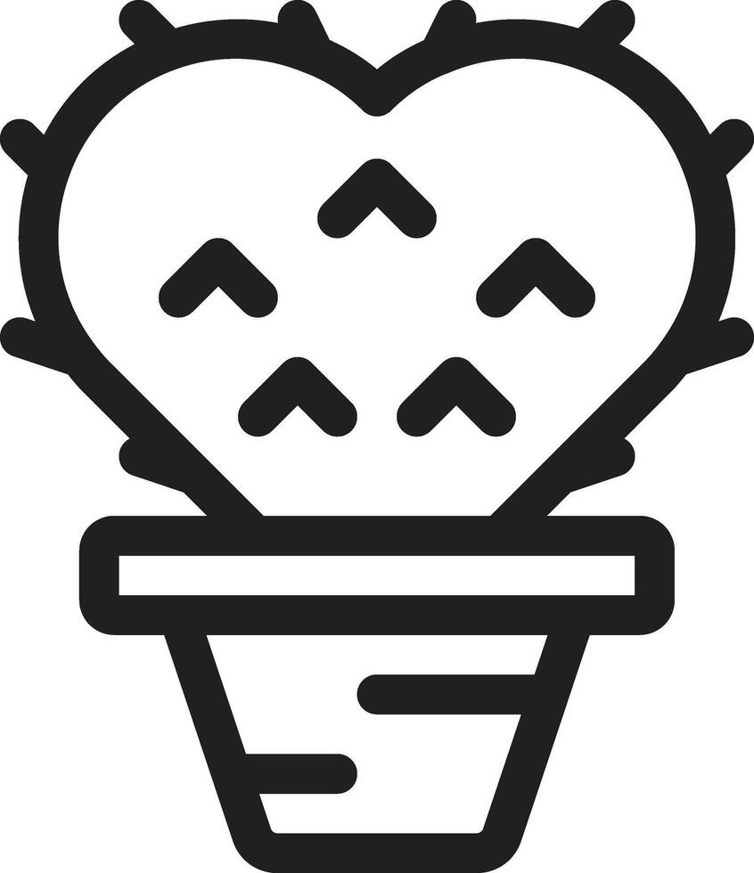 cactus heart icon vector