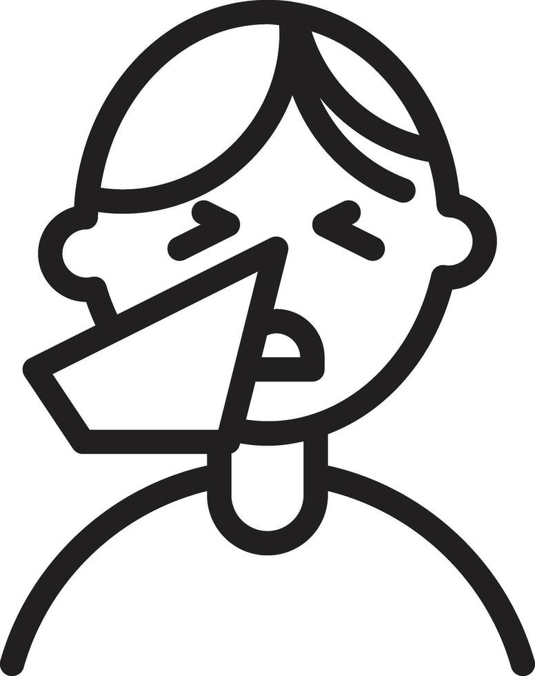 a man with a piece of paper in his mouth vector