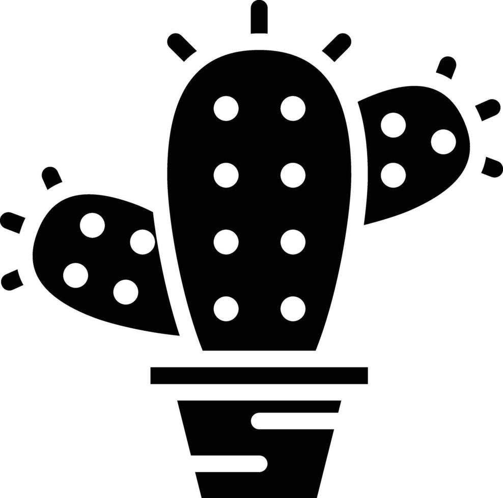 Solid cactus icon vector