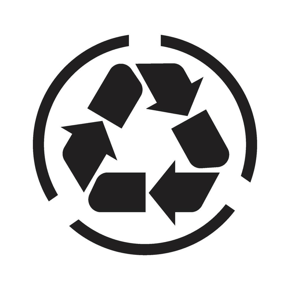 a black and white recycling symbol on a white background vector