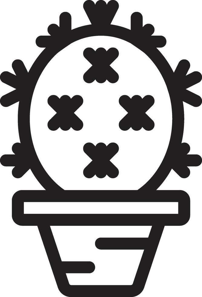 Line art cactus clip art vector