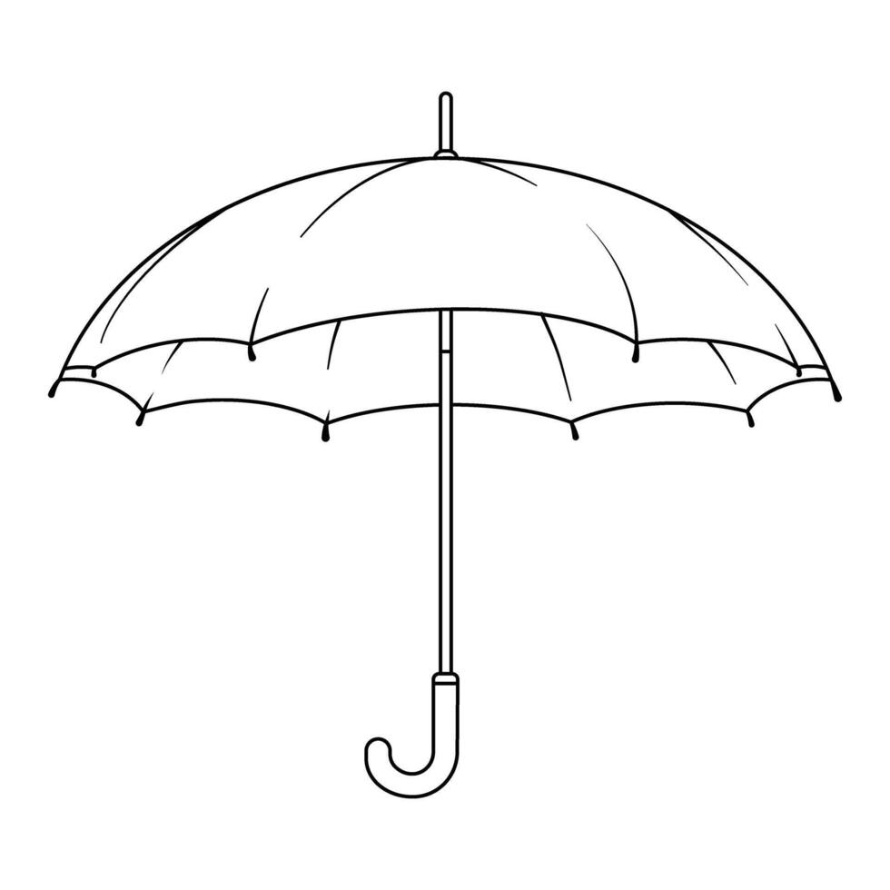 an outline drawing of an umbrella vector