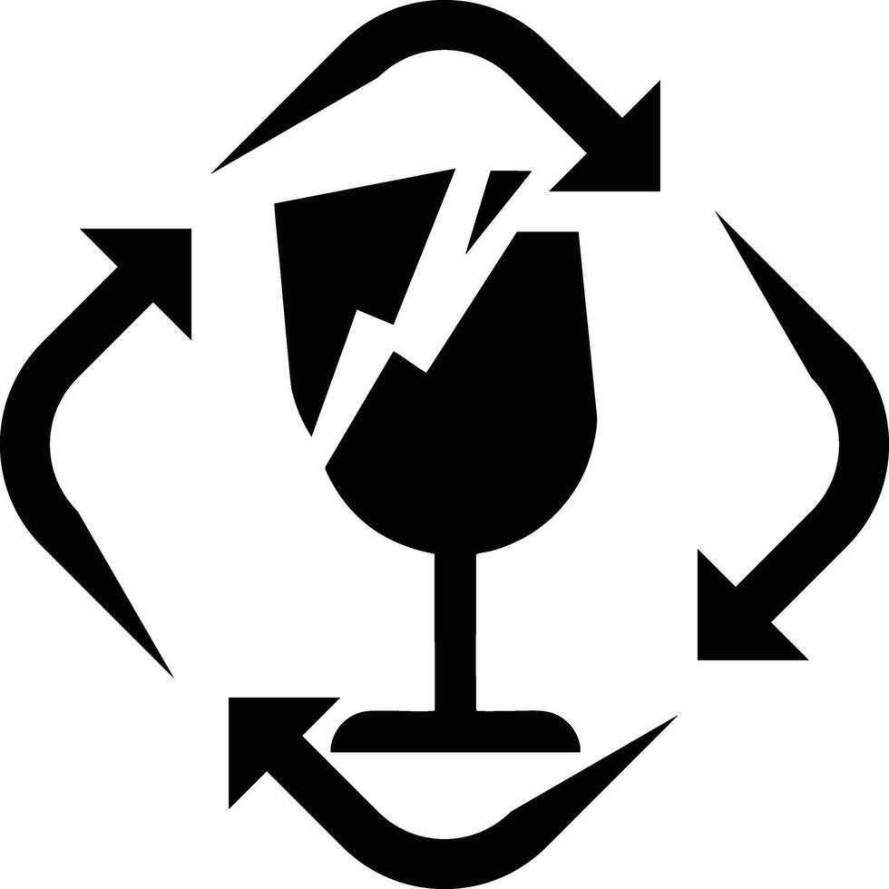solid glass recycle symbol vector