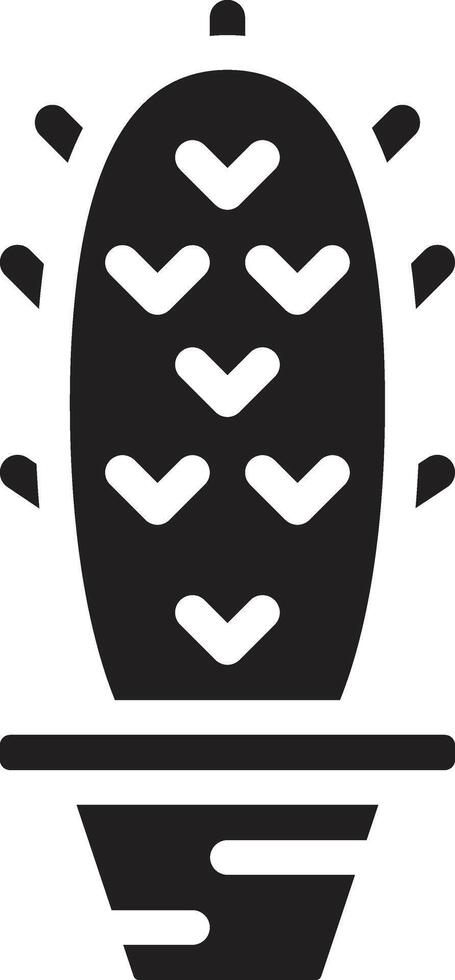 solid black cactus vector