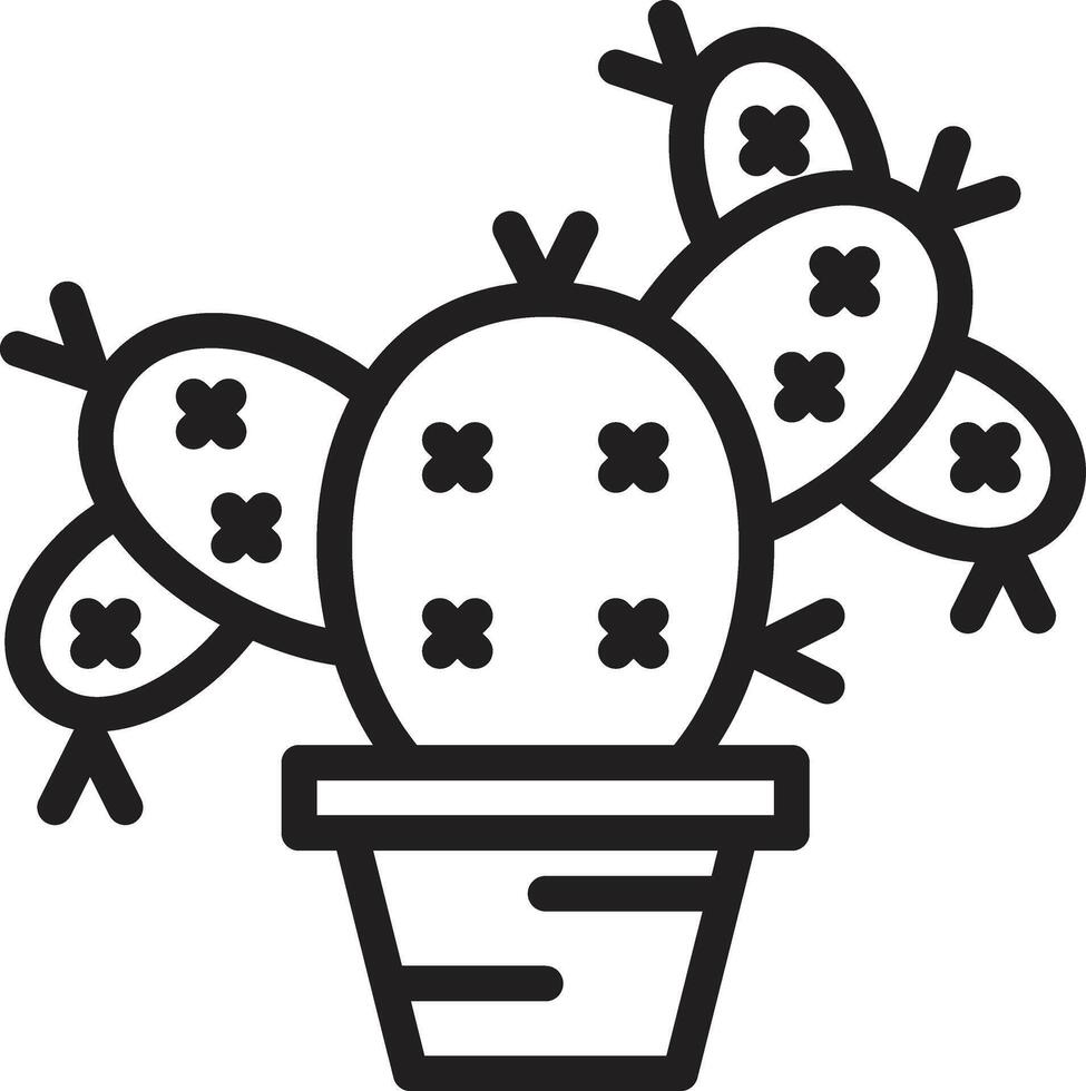 outline cactus icon vector