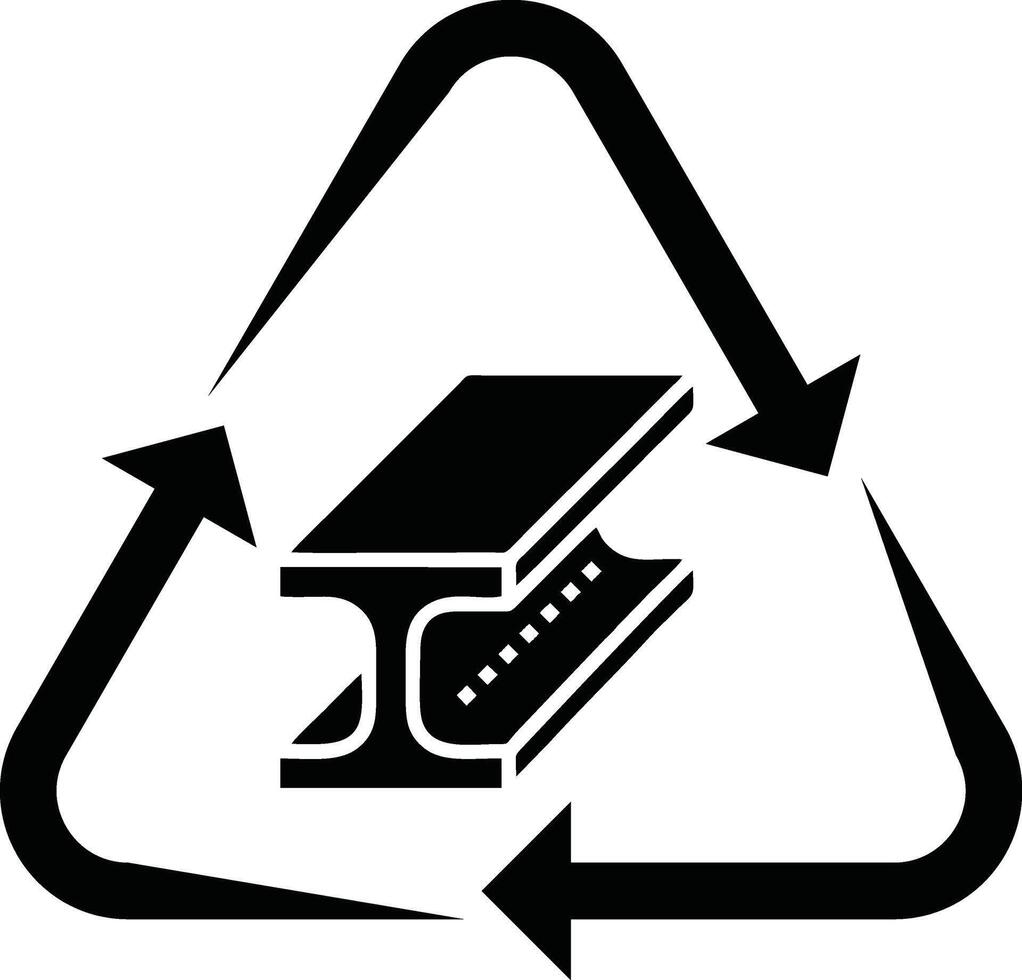 solid metal recycle symbol vector