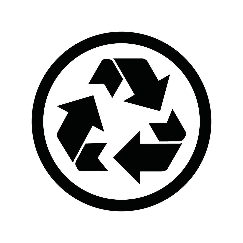 a black and white image of a recycling symbol vector
