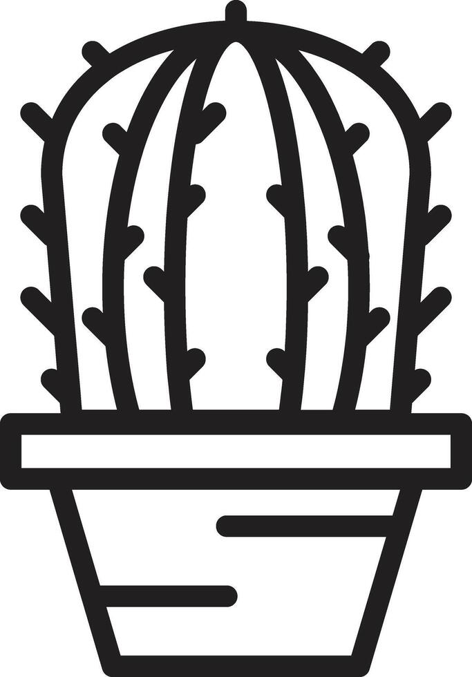Outline cactus illustration vector