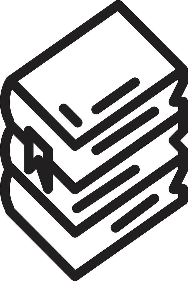 a black and white illustration of a stack of books vector