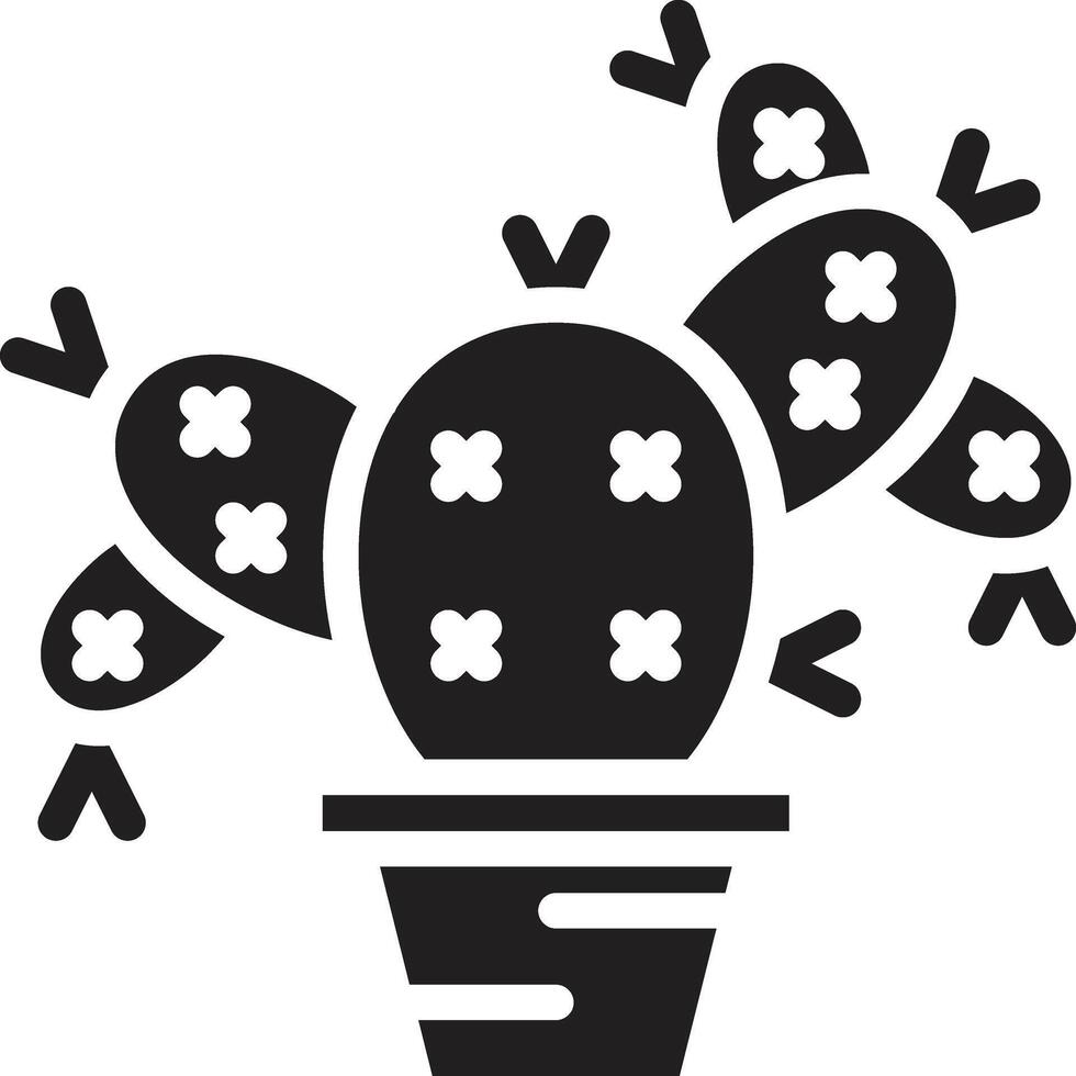 black cactus icon vector