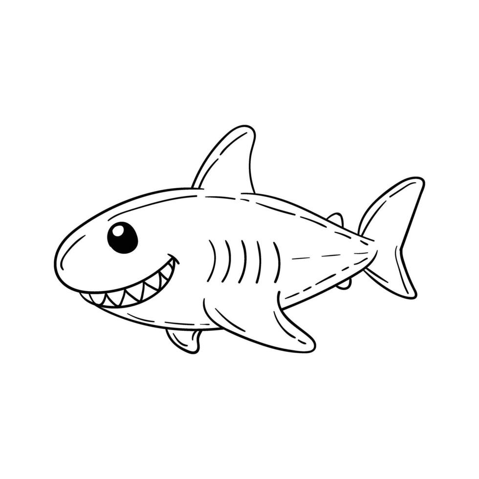a cartoon shark with a smile on its face vector