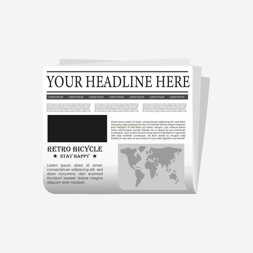 Newspaper Icon Isolated on White Background Clean Design On White Background vector