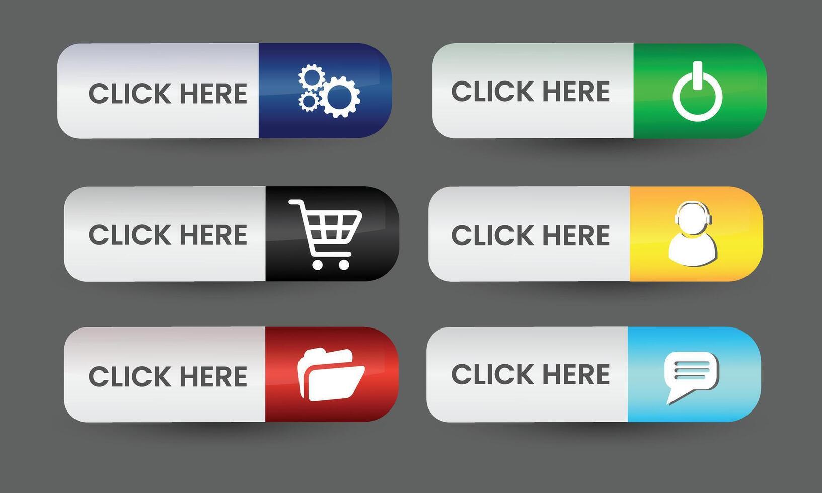 Web Buttons with Icons vector