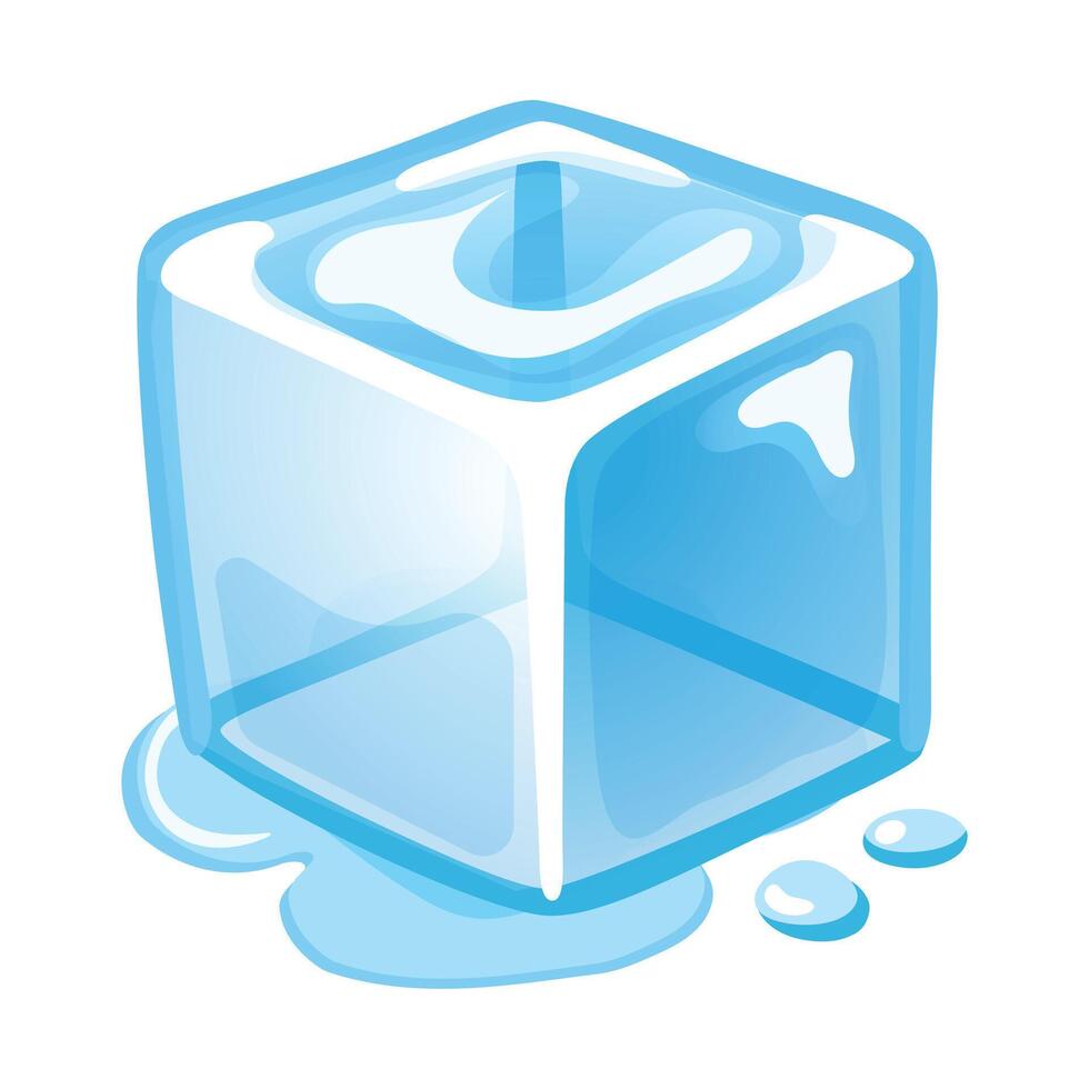 Piece of ice cube melting vector