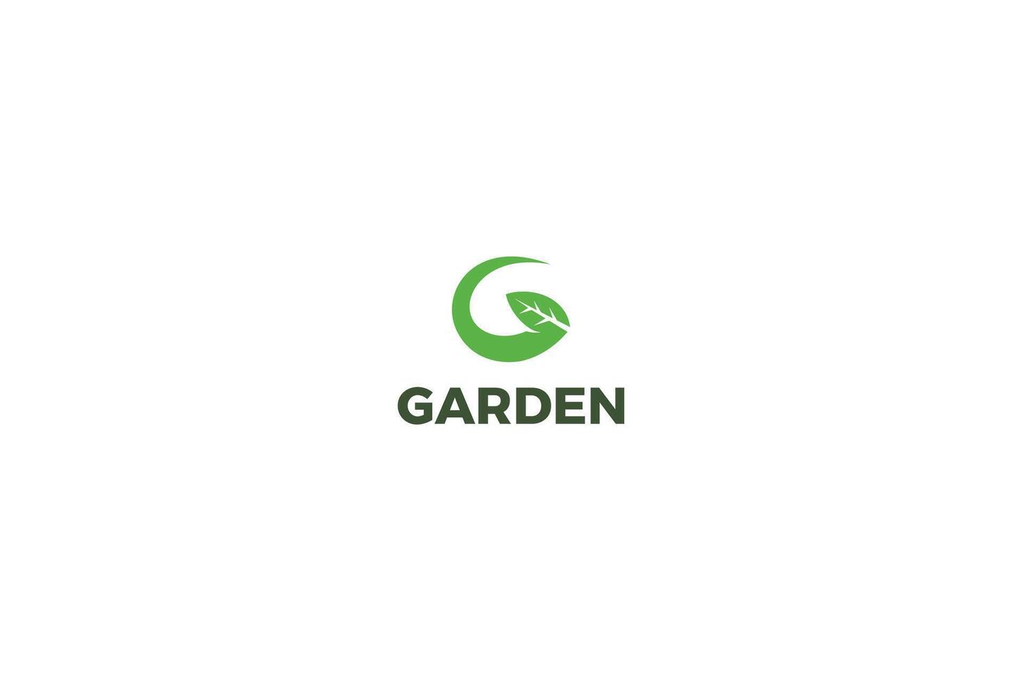 Letter G natural green leaf garden logo vector
