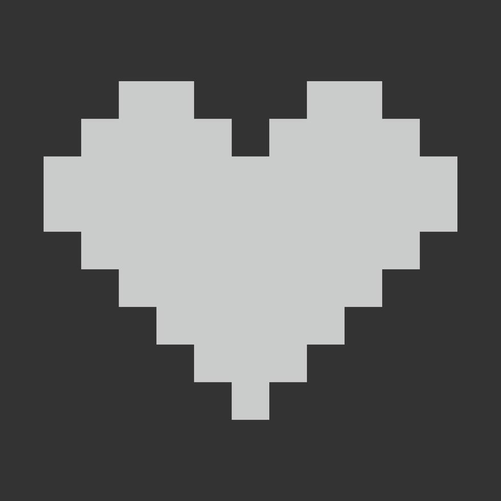 Stylized pixel monochrome Heart shape in minimalism. White or Black Day greeting design element idea. Isolated illustration Thematic cards or web promo banner, leaflets, print materials or tags vector