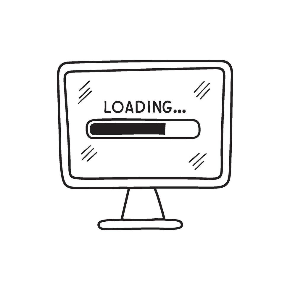 A progress bar loading on a computer screen, indicating completion vector