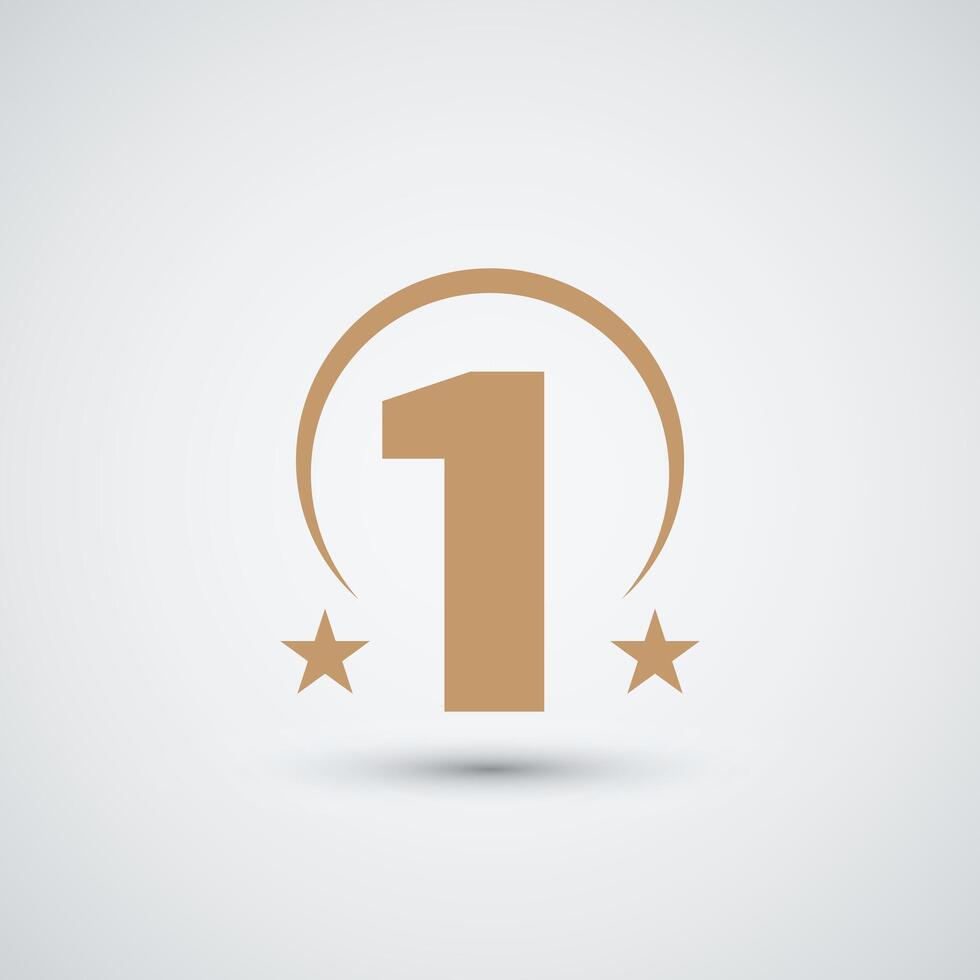 Number one star logo icon design template vector