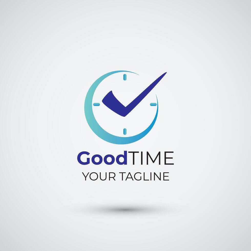 Time clock logo good mark logo design template vector