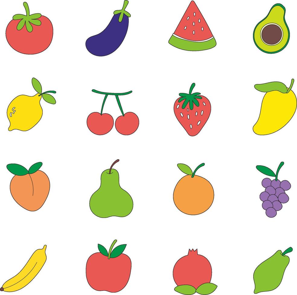 Set of buah-buahan.eps vector
