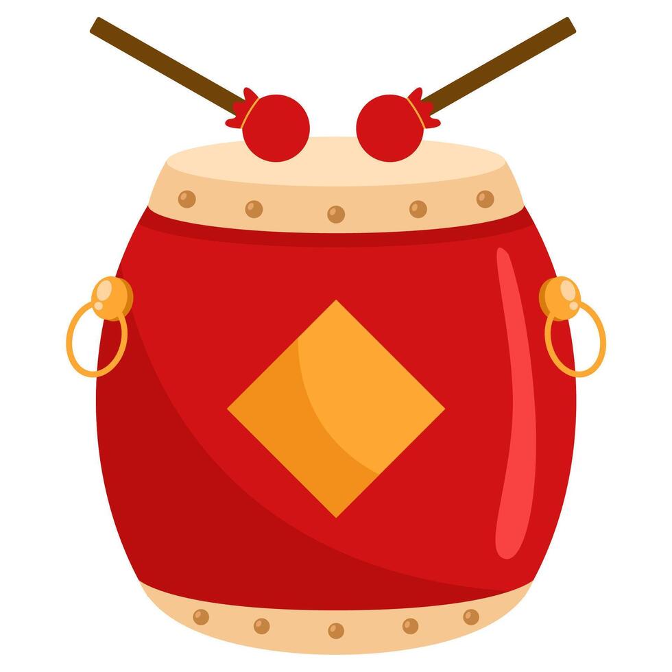 Illustration of a drum chinese new year vector