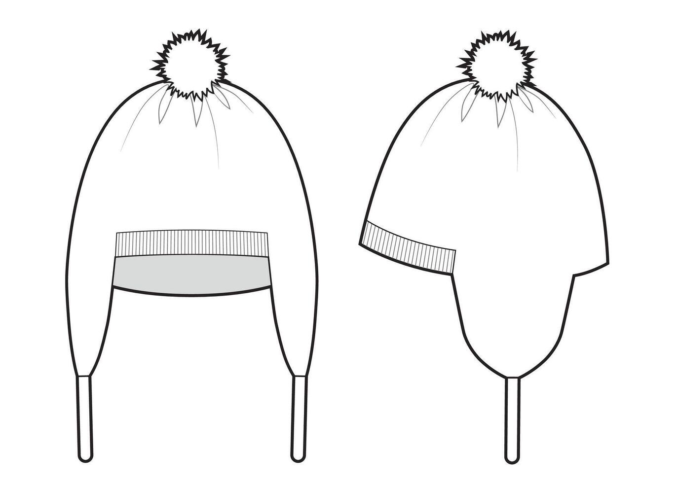 Winter cap sketch, warm fashion accessory vector