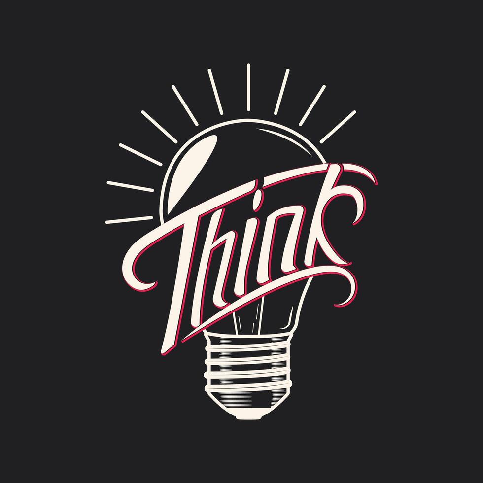 Inspirational think lightbulb design vector