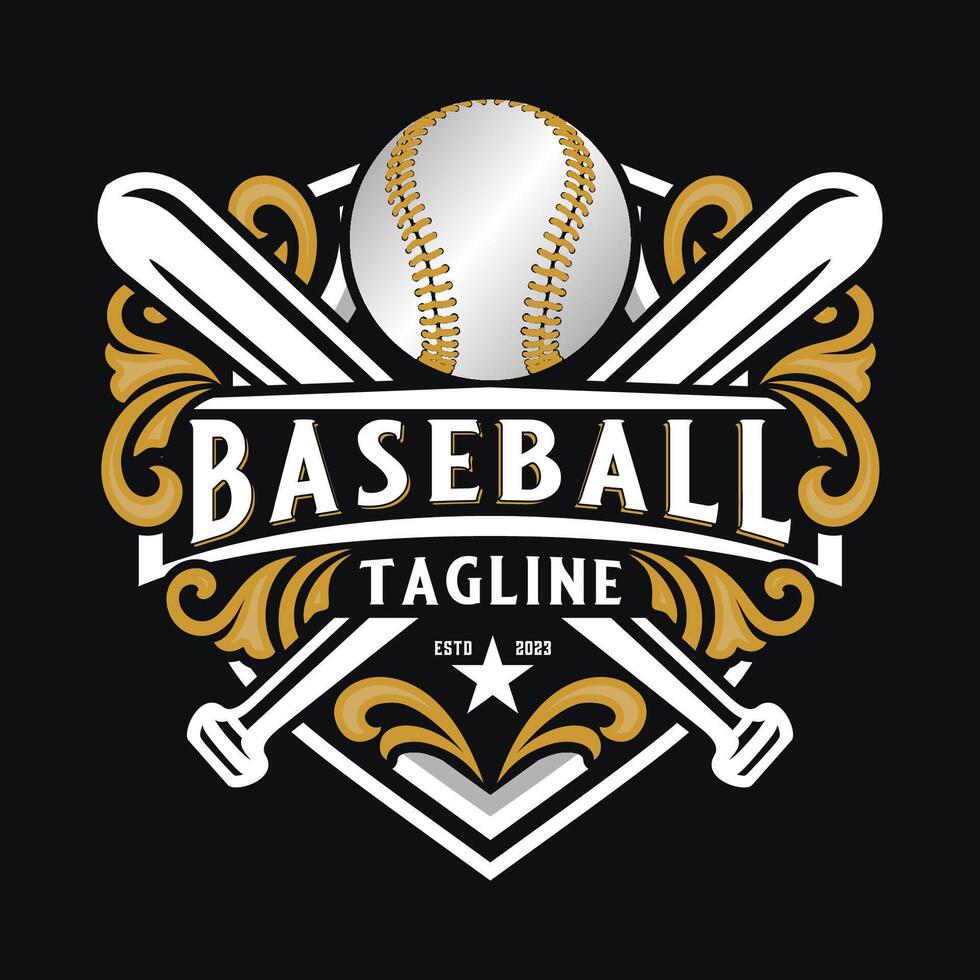 baseball logo. emblem, badge, vintage style ornament. suitable for baseball team vector